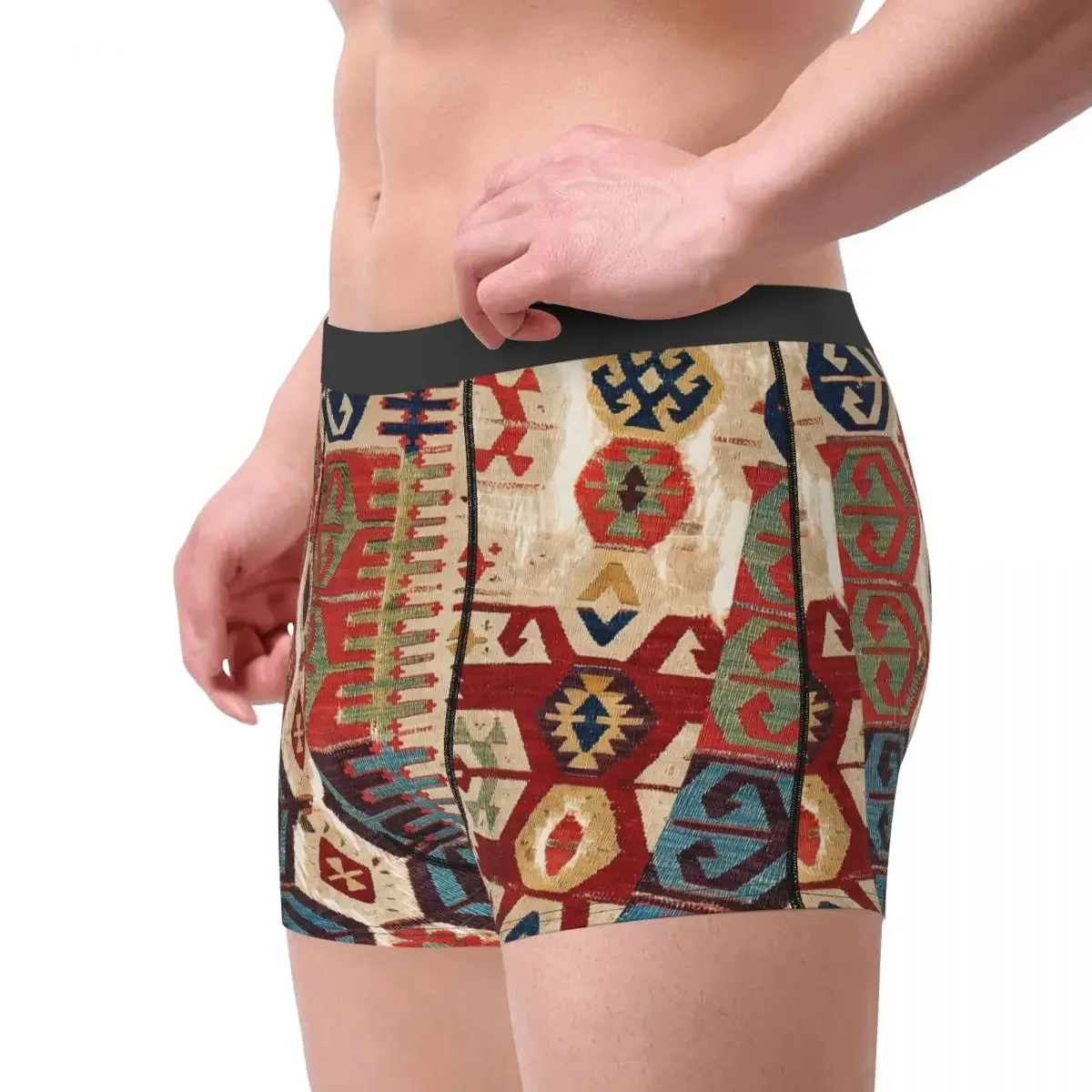 Men's Boxer Briefs Shorts Panties Aksaray Tribal Antique Turkish Kilim Underwear Bohemian Vintage Persian  Underpants