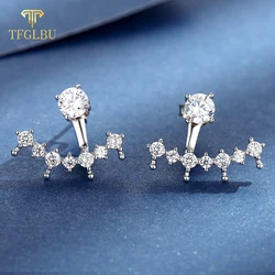 TFGLBU 1CTTW 100% Solid 925 Silver Moissanite Stud Earrings for Women Wedding Party Gifts Sparkling Gem Jewelry GRA Certified