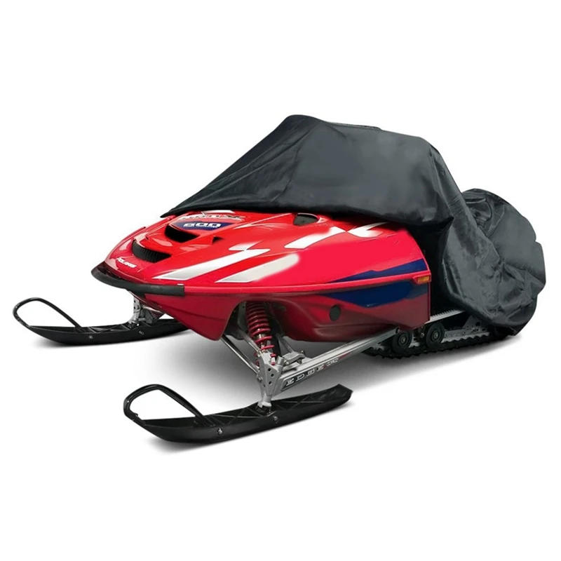 2X Snowmobile Cover Waterproof Dust Trailerable Sled Cover Anti-UV Winter Motorcycle Outdoor Black 145X51x48cm