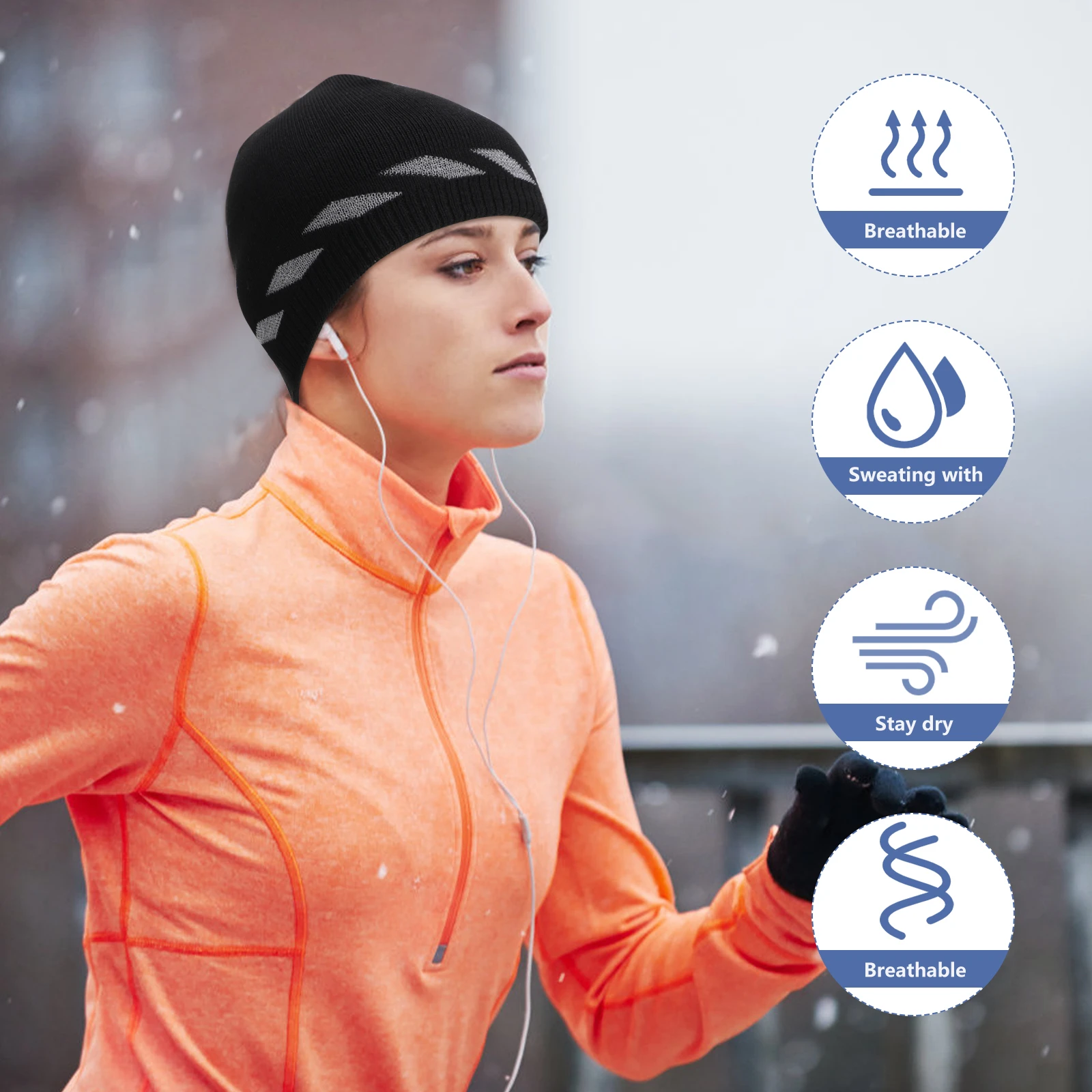 

Warm Elegant Knitted Hat Stylish Reflective Design Autumn Winter Outdoor Activities Comfortable Gift Idea