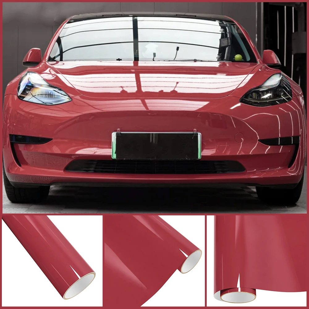 

Кристаллическая глянцевая клубнично-красная ПЭТ-обертка, виниловая пленка, защитный чехол для кузова автомобиля, наклейка, изменение цвета, наклейка, аксессуары для автотюнинга