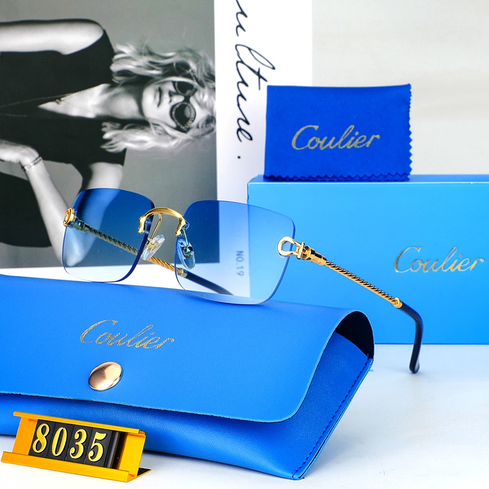 2025 جديد الرجال والنساء نظارات شمسية رياضية معدنية بدون إطار المضادة للأشعة فوق البنفسجية عطلة حفلة ظلال للجنسين القيادة المضادة للوهج ظلال