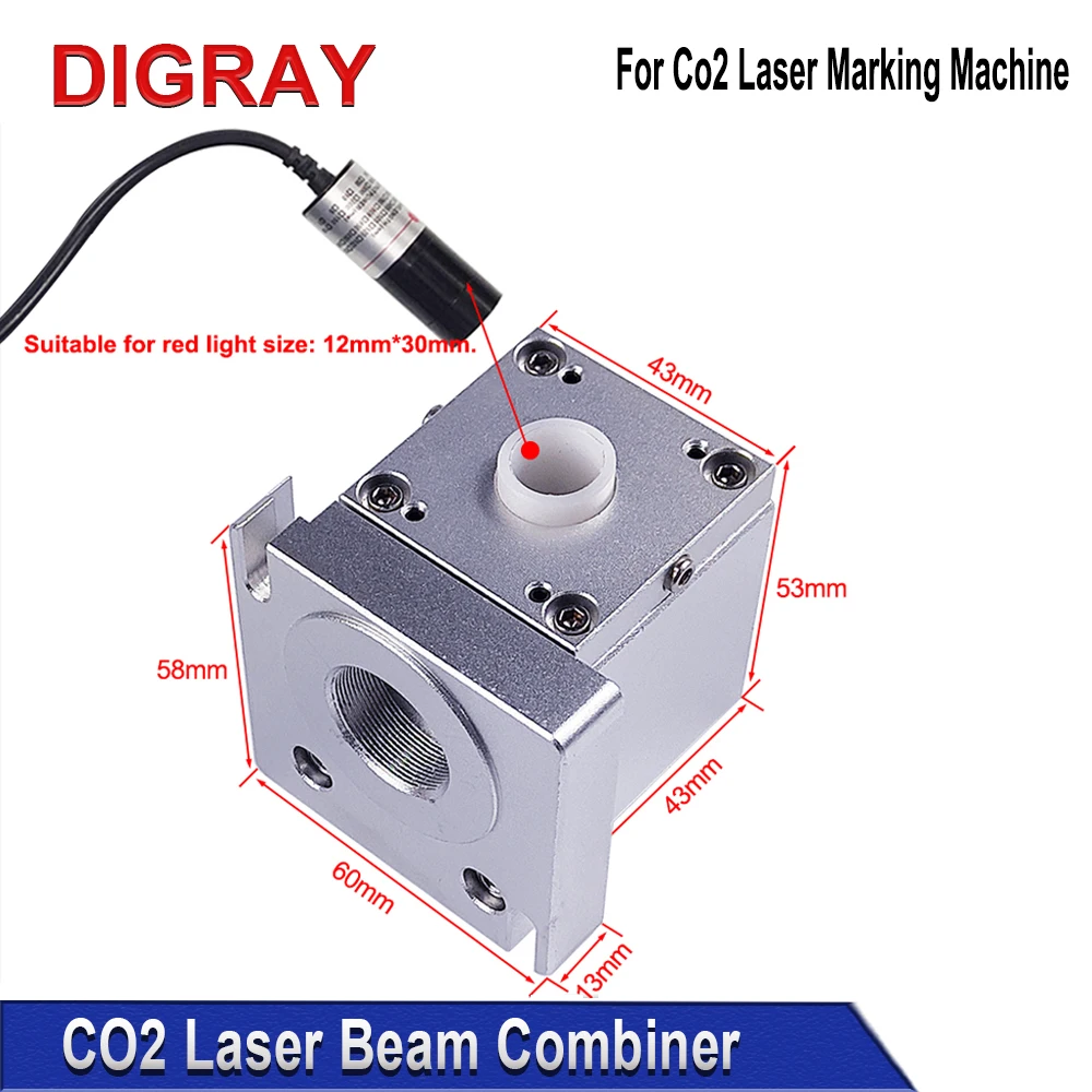 Imagem -02 - Diy Co2 Laser Beam Combiner Kit Indicador de Luz Vermelha Opcional Combo Espelho Expansão Espelho