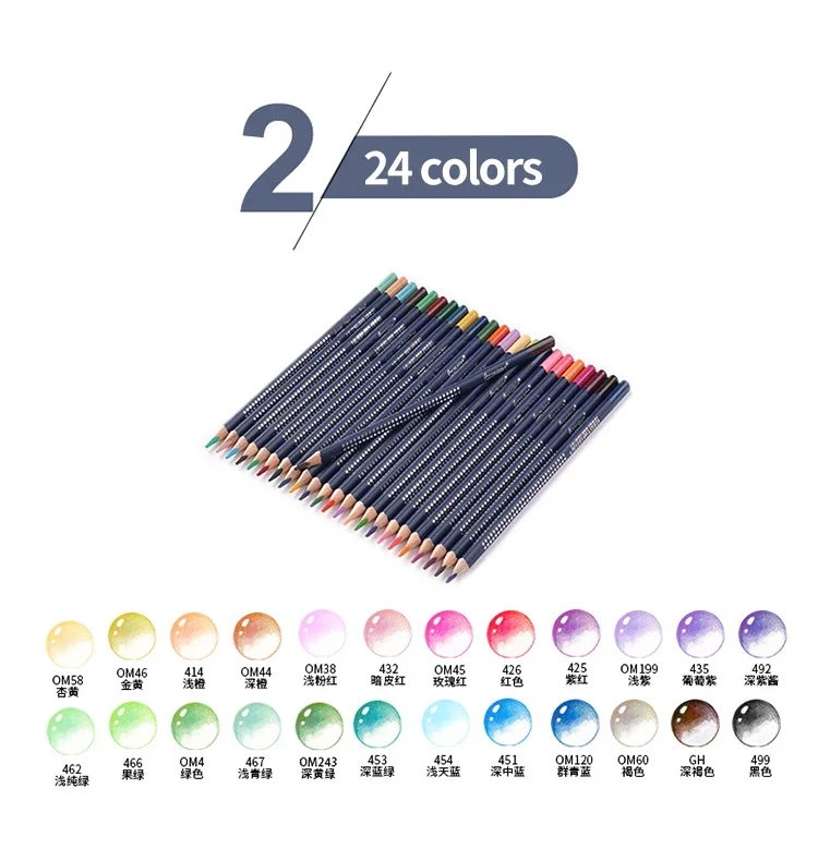Professionelles Aquarellstift-Set 12/24/36/48/72/120 Farbige Wasserlösliche Zeichenstifte mit Feinem Pinsel Kunstbedarf – Detail 11