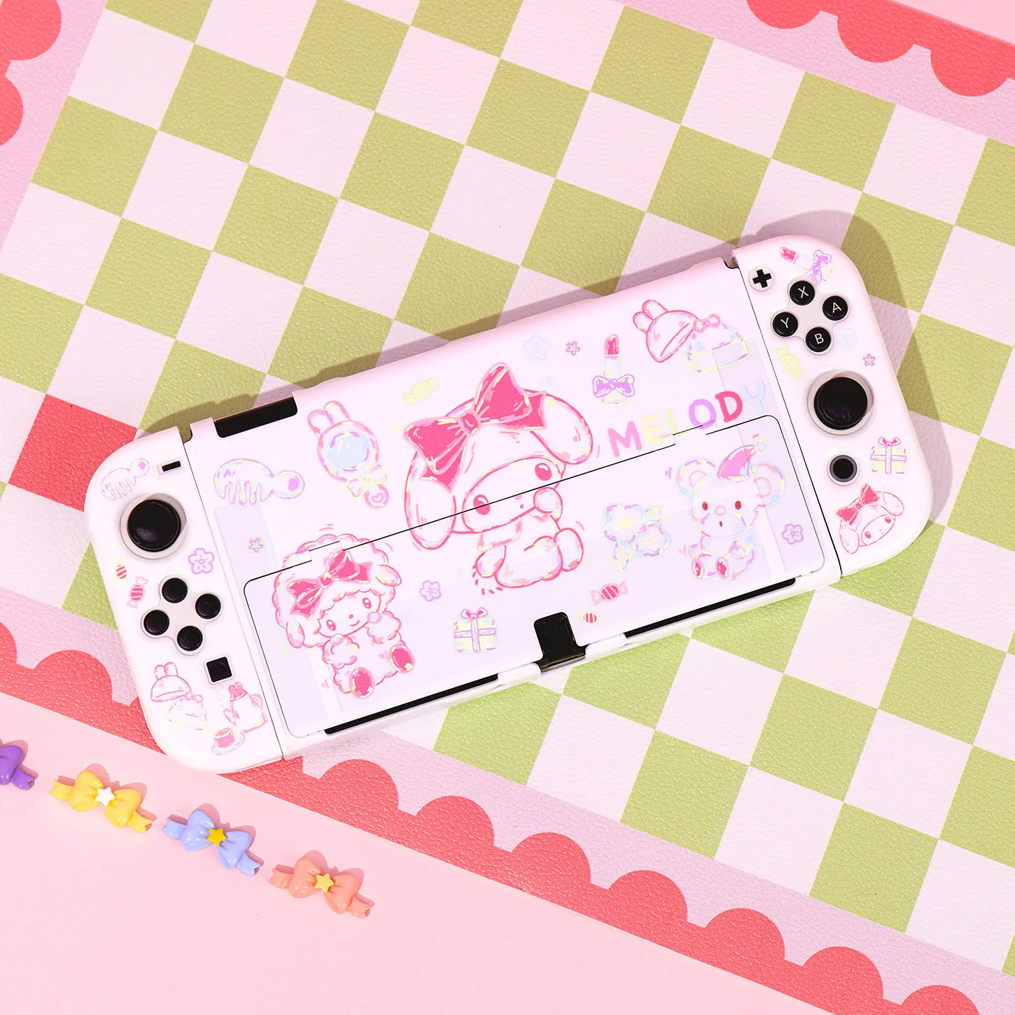Kawaii Hello Kitty My Melody Transparent Case for Nintendo Switch 2 OLED NS Console Cinnamoroll Kuromi Dockable Joy-Con Cases view 3