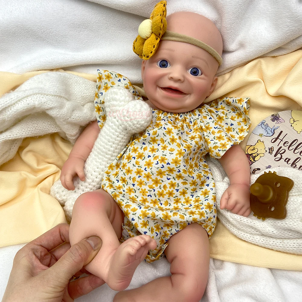 42cm Open Eyes 3D Skin Full Body Silicone Reborn Doll Realistic Soft Touch Weighted Newborn Doll for Collector Display