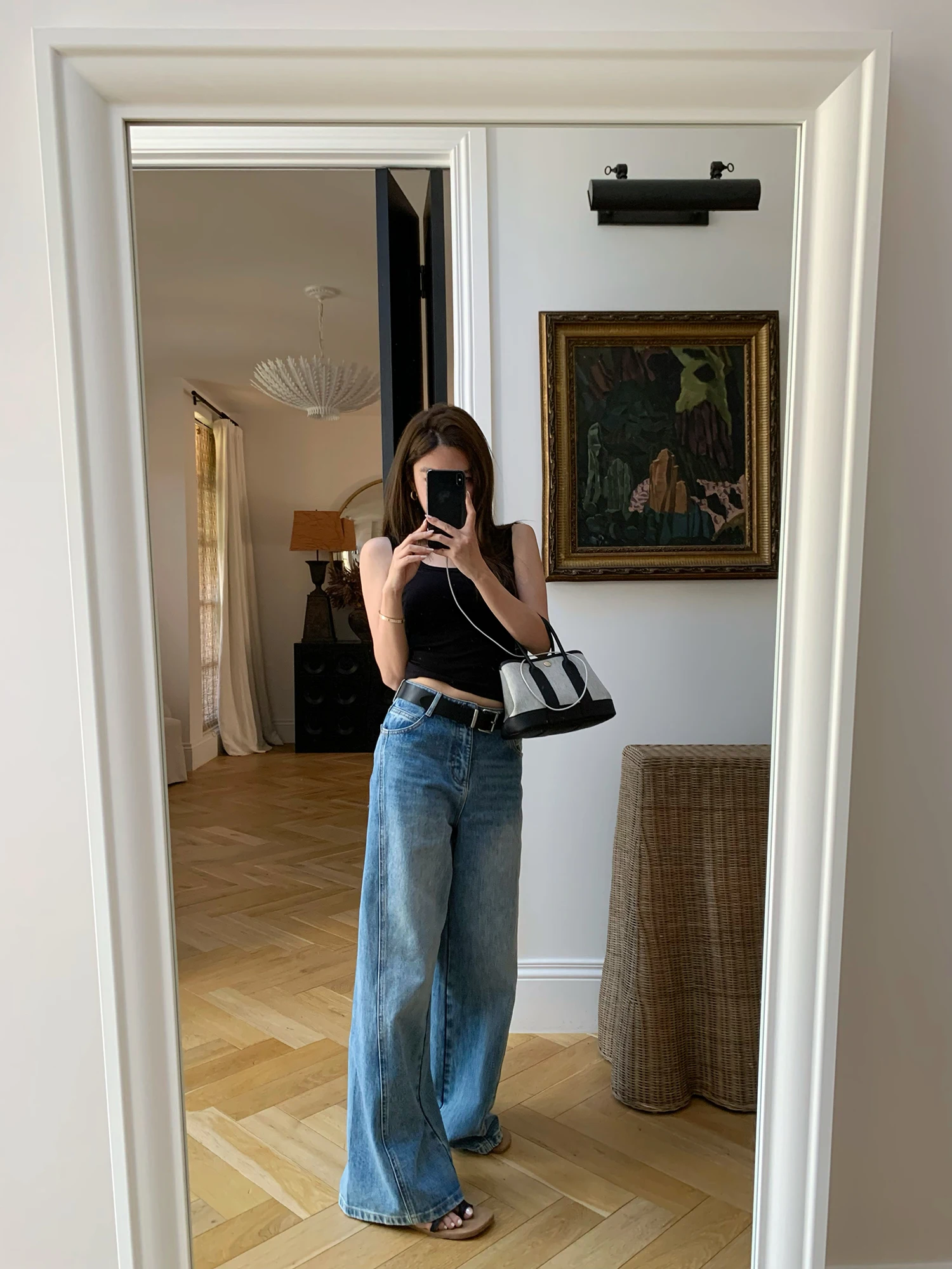 

Классические деконструированные винтажные облегающие широкие джинсы, женские брюки-ножи, длинные брюки с высокой талией, хлопковая молния с завышенной талией