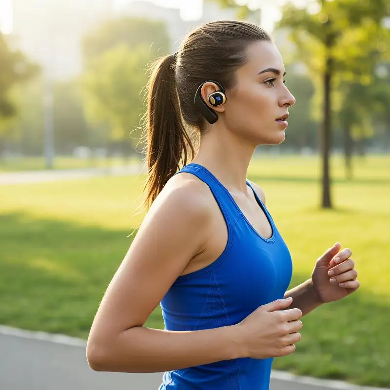 Open‑Ear Wireless Bluetooth Earbuds LED Power Display Adjustable Earhook Sports Earphones for Running Commute Daily Use