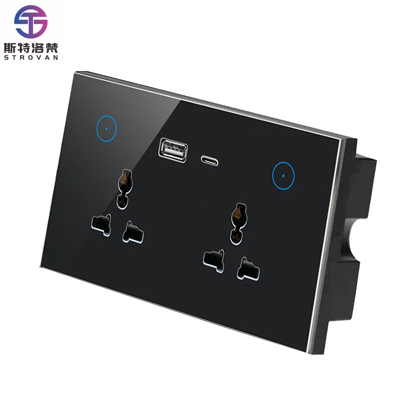 

STLF Universal 16A Wifi Smart Wall Socket Outlet With Type-c Port Tuya App Alexa Voice Control Electrical Power Wall Socket