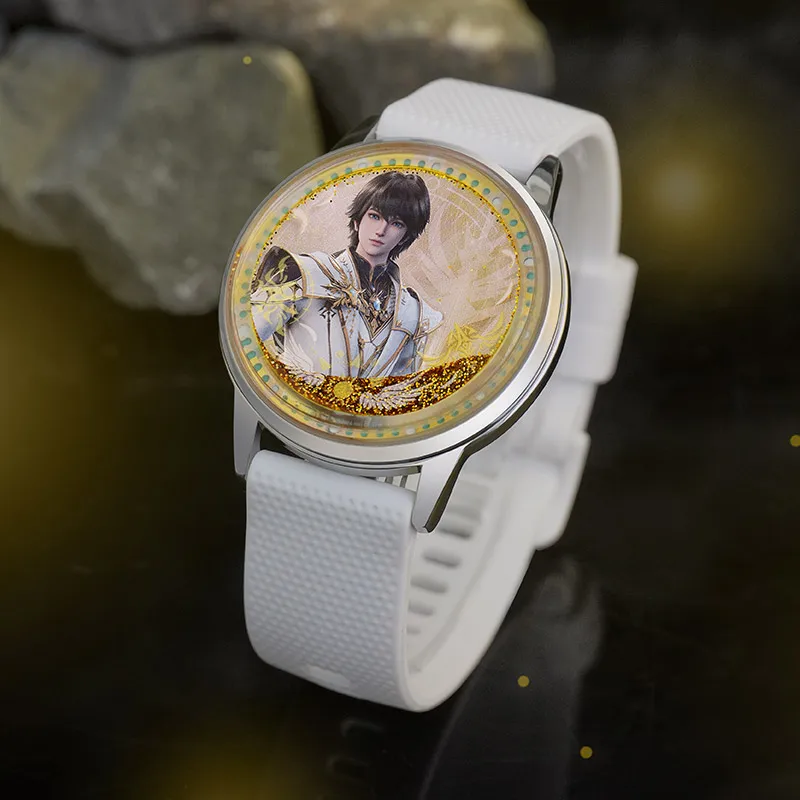 عرش الختم طويل Haochen Sheng Caier مجموعة فنية رملية LED ساعة مقاومة للماء منتج رسمي أنيمي هدية شخصية جيدة