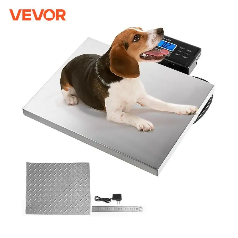 

VEVOR 440/880/1100Lbs Digital Livestock Scale Large Pet Vet Scale Stainless Steel Platform Elect Ronic Postal Shipping Scale