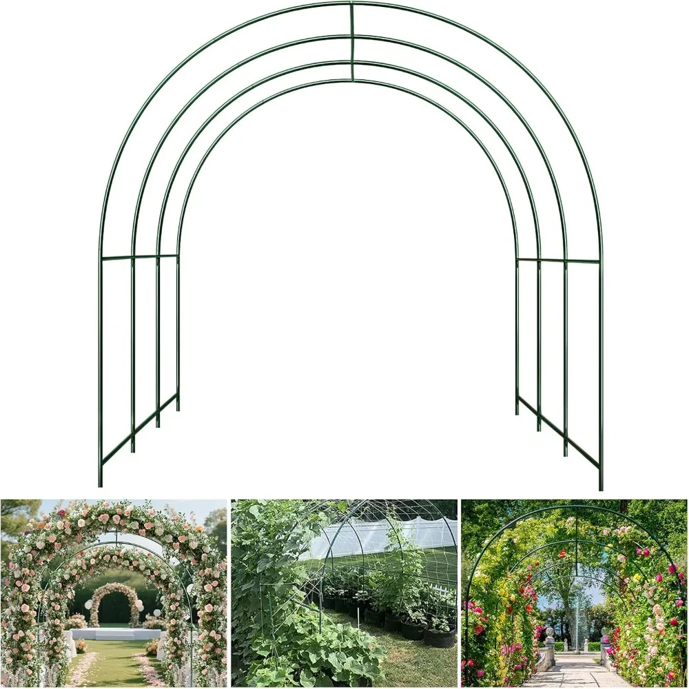 

Garden Support Arch Frame for Climbing Plants, 9.85 x 7.05 x 7.22 ft Heavy Duty Plant Climbing Arbor Arch, Multi-Purpose