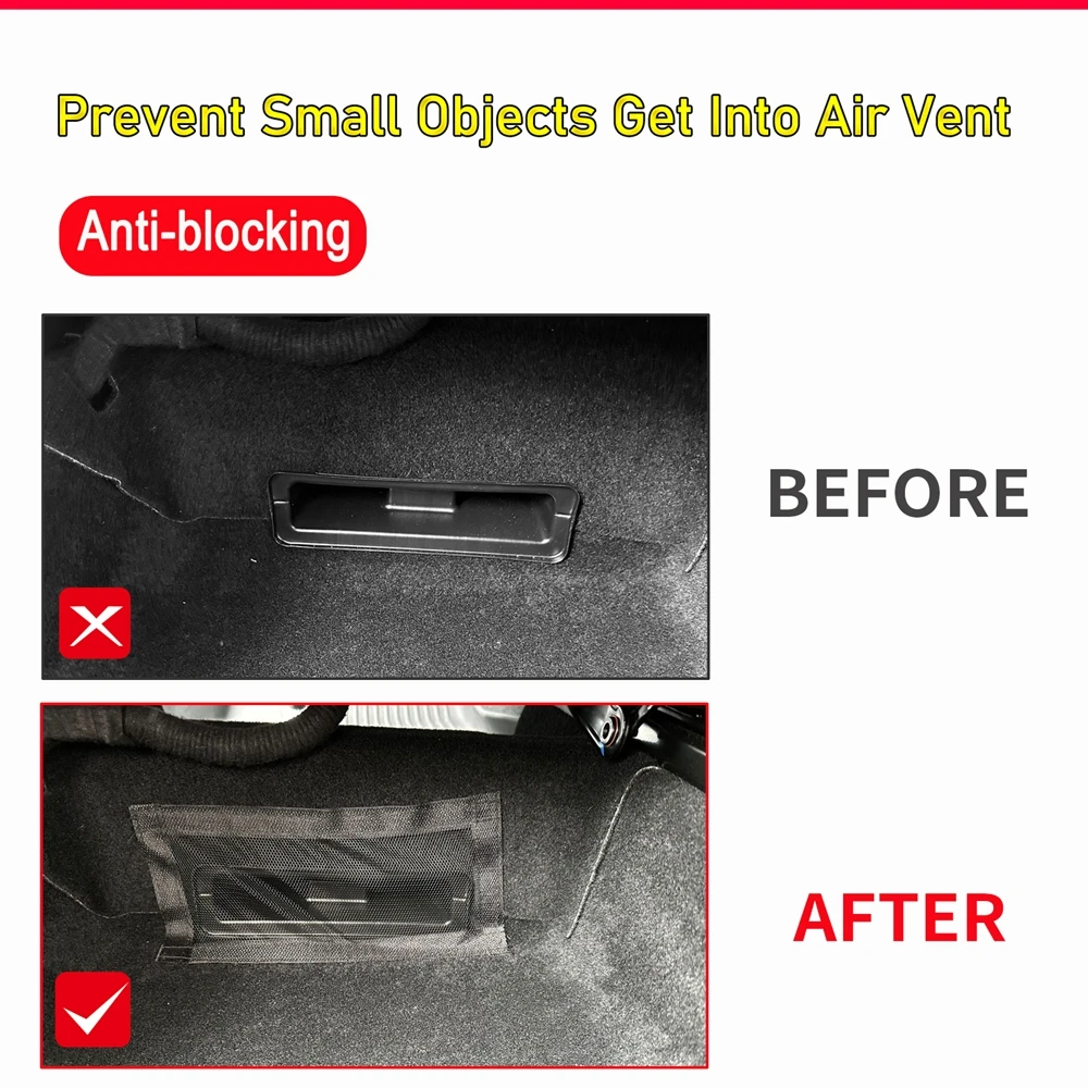 USVOTOV Backseat Air Vent Cover for Tesla Model 3 YL Model Y Juniper 2026 2025 Under Seat Air Outlet Cover Interior Accessories