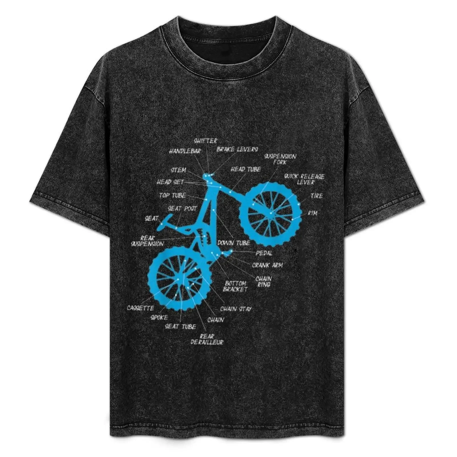 

mountain biking anatomy T-Shirt Modern Print Casual T-Shirt