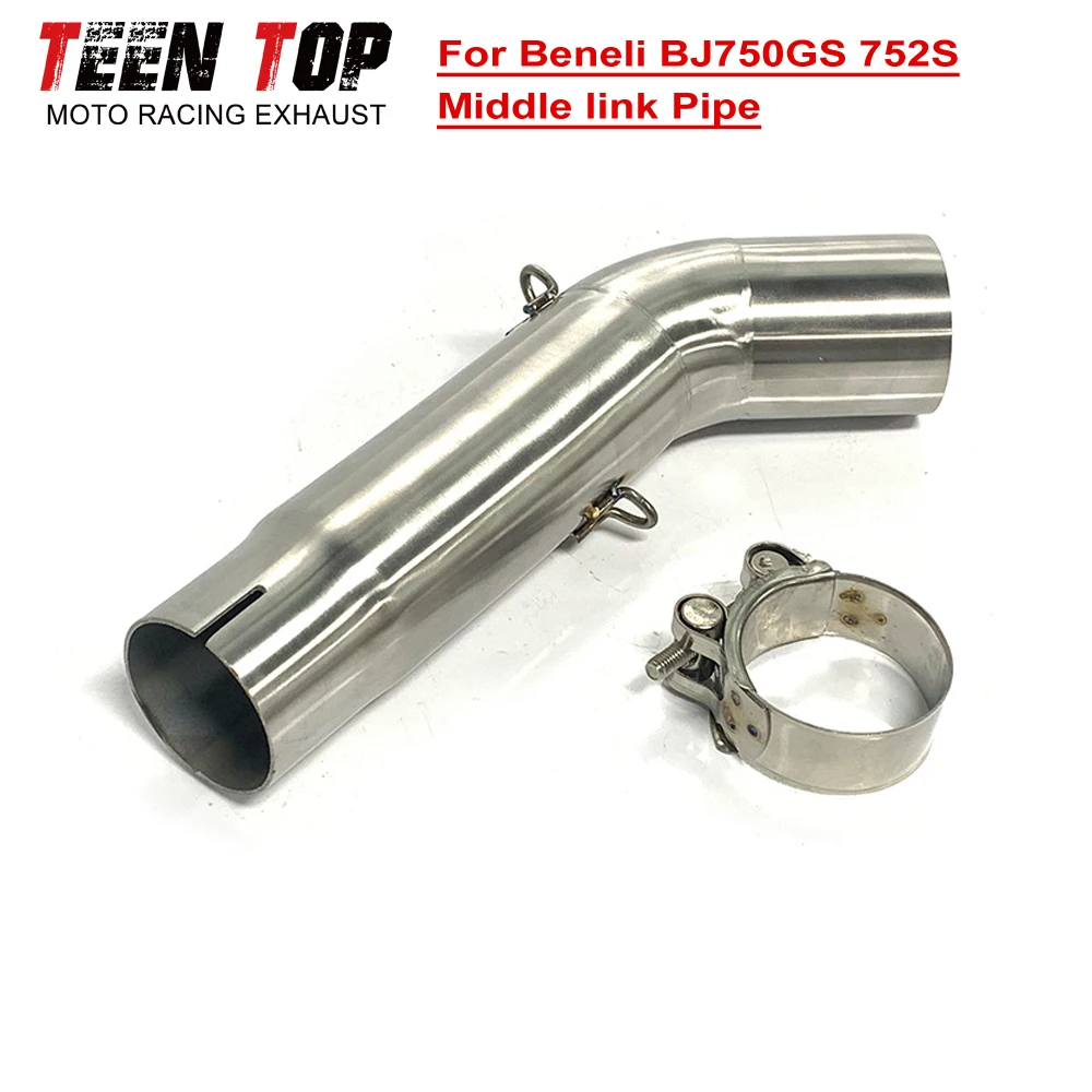 Motorcycle Exhaust 51mm Escape Systems Connection Muffler Modified Slip On For Beneli 752S BJ750GS Middle Link Pipe 2019+