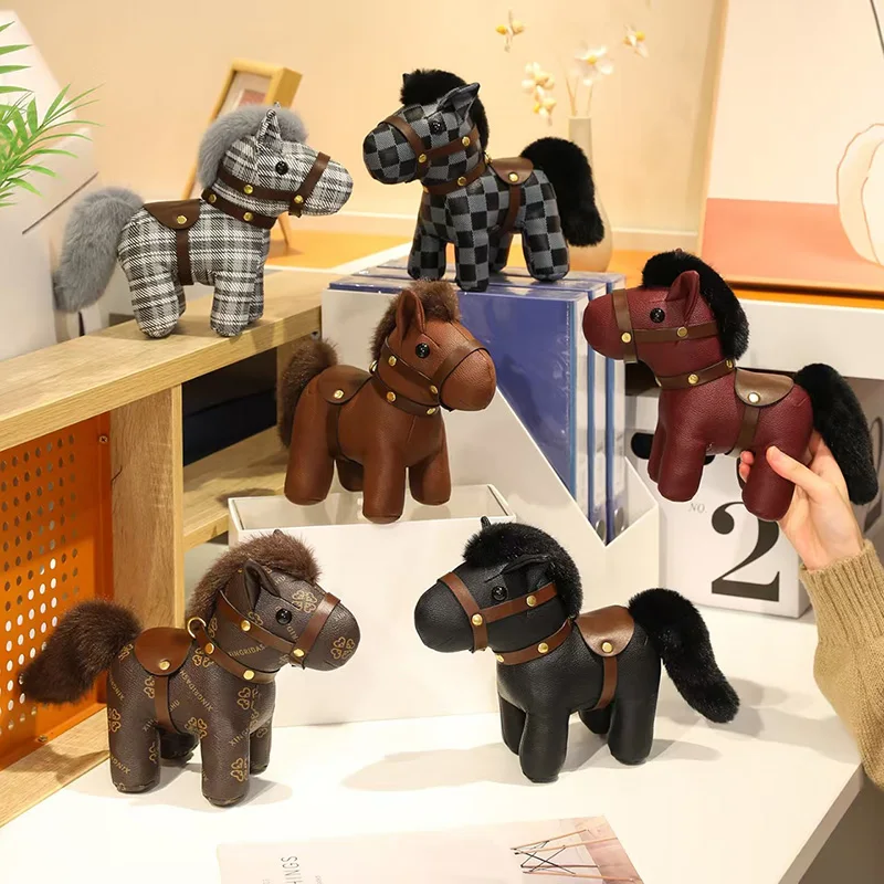 

Handmade Leather Keychain Horse Zodiac Charm Luxury Bag Accessory 2026 Year of the Horse Gift