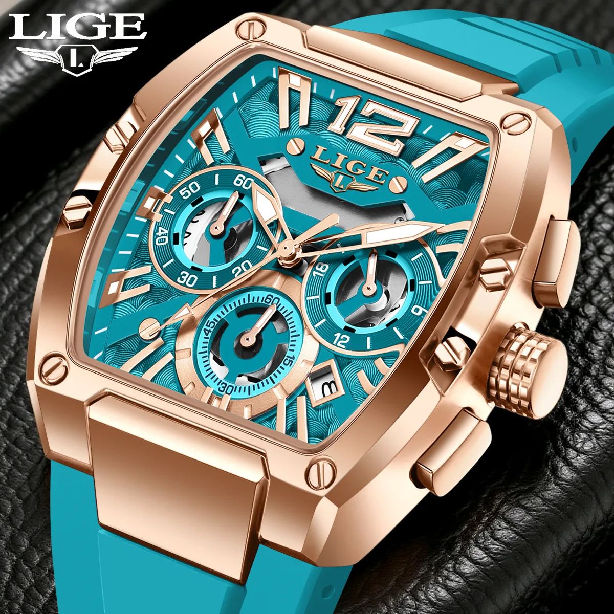 

LIGE модные мужские часы из мягкого силикона спортивные кварцевые часы роскошные светящиеся водонепроницаемые хронограф с датой деловые мужские часы + коробка