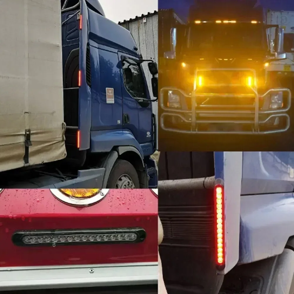 2 قطعة 15-LED ارتفاع جبل وقف الضوء ، 12 فولت/24 فولت العالمي الفرامل الخلفية الذيل الجانب مصباح للسيارات والشاحنات المقطورات