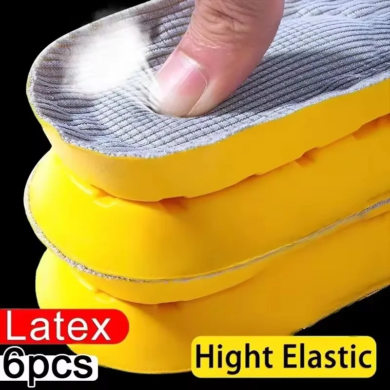 4D Latex Sports Insole Men Women Sneakers Shoes Pads for Summer High Elasticity Soft Breathable Running Insoles Sole Air Cushion