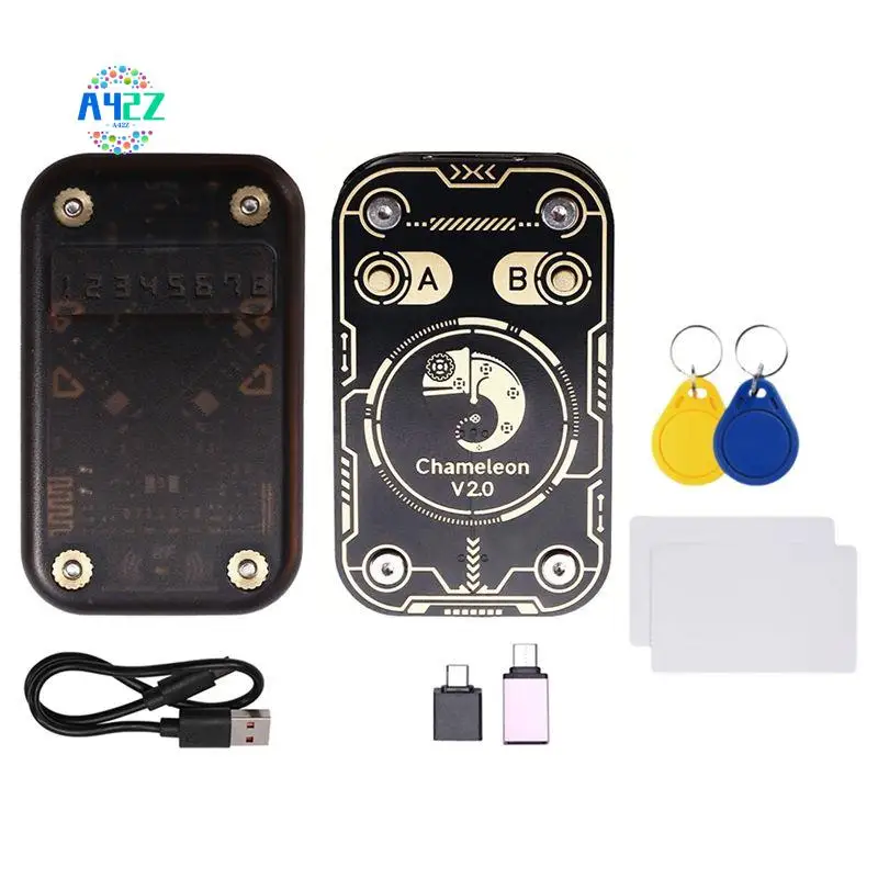 

A42Z-Chameleon V2.0 RFID Smart Chip Reader Emulator Chameleon NFC Duplicator+2Xuid Keychain/CUID Card 125K 13.56M Card Decode