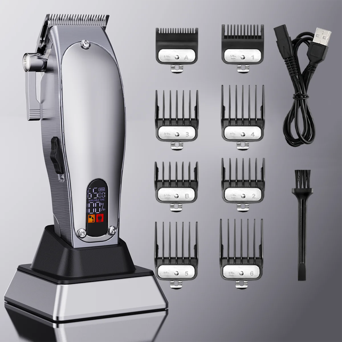 

KIKIDO Original Design Metal Hair Clipper Electric Barber Hair Trimmers for Men Professional Cordless Hair Cutter Machine