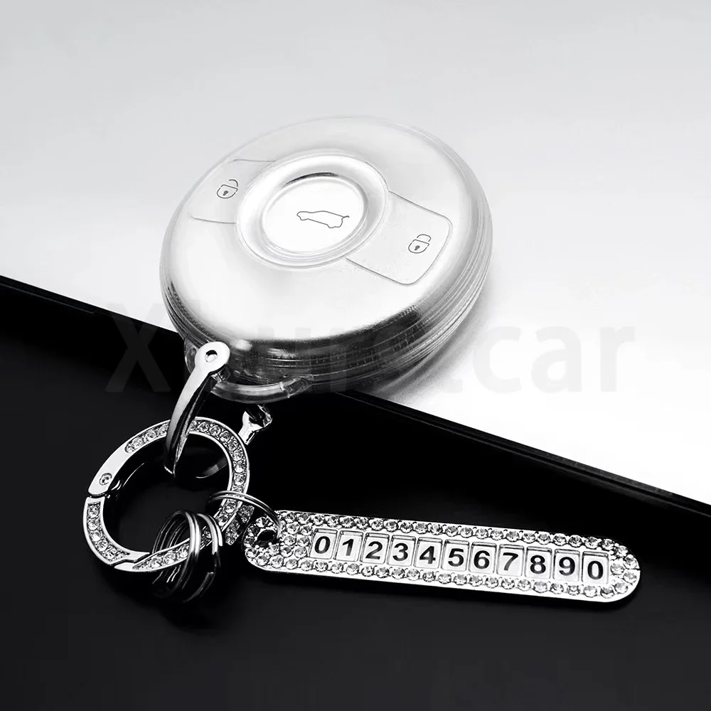 

Transparent Car Key Cover Case For Mercedes Benz SMART Fortwo 1 BRABUS 1 Benz SMART 2022 2023 Shell Holder Fob Accessories