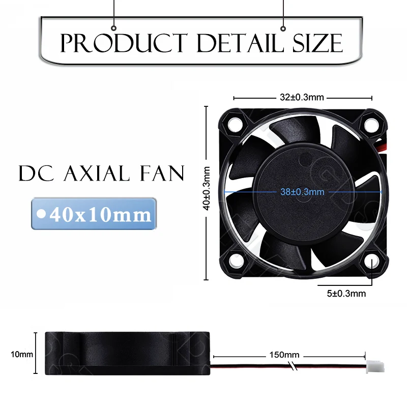 Gdstime 4010 24V 12V 5V Cooler 40x40x10mm Dual Ball Bearing DC Brushless Fan 40MM 4CM Mini Small 3D Printer Part Cooling Fan