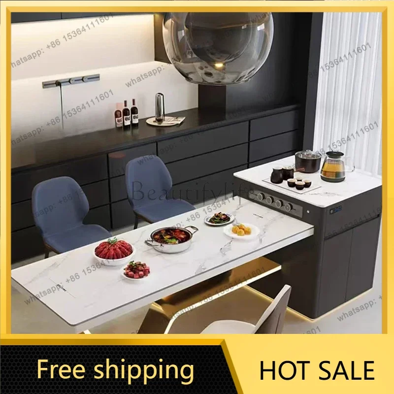 LJY Glass Center Dining Table Modern Dressing Extending Luxury Picnic Dining Table Garden Conference Mesas De Jantar Salon Furni