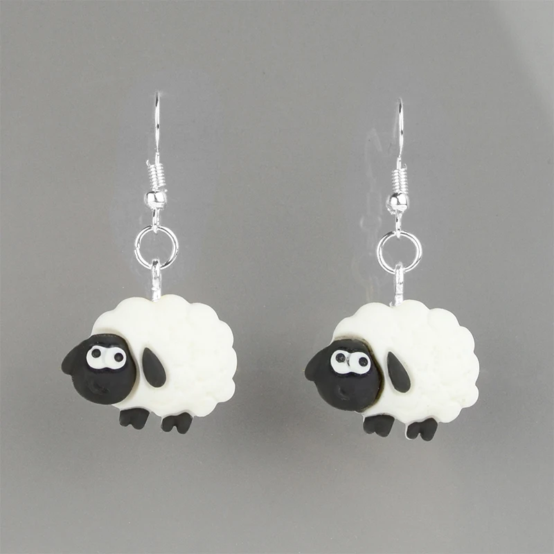 Cartoon Girl Resin Earrings For Women Girls Funny Duck Cute Animal Sheep Alpaca 12 Zodiac Signs Creativity Jewelry