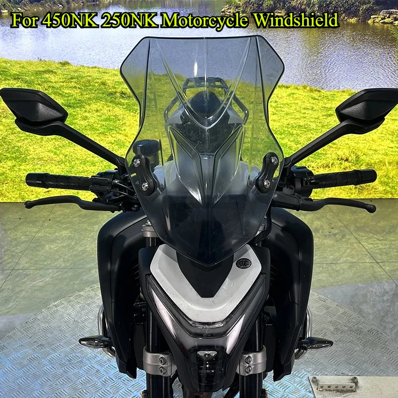 Motorcycle Windscreen Deflector Sun Visor Rain Wind Protection Mounting Bracket Compatible Accessories For CFMOTO 450NK 250NK