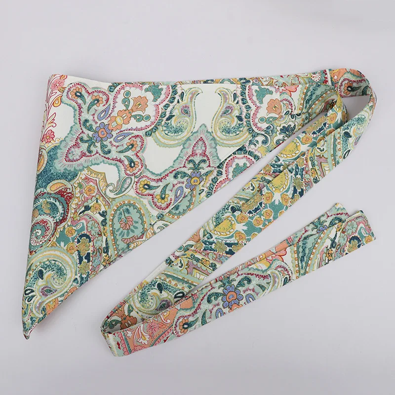 

Fashionable Waistband Corset Women's Dress New Chinese Bohemian Ethnic Style Triangular Scarf Silk Scarf Belt Designer Belt