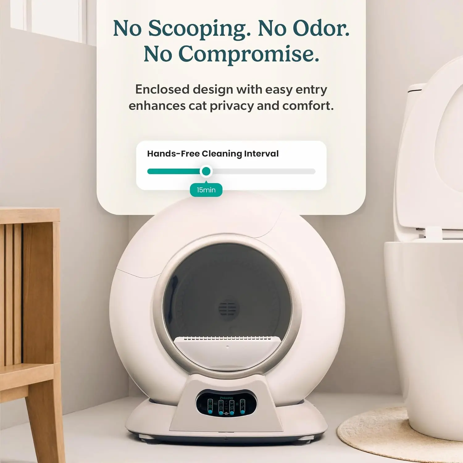 Self-Cleaning Automatic Litter Box for Multiple Cats - XL Capacity, Quiet, Odor Control, App Control with Wi-Fi