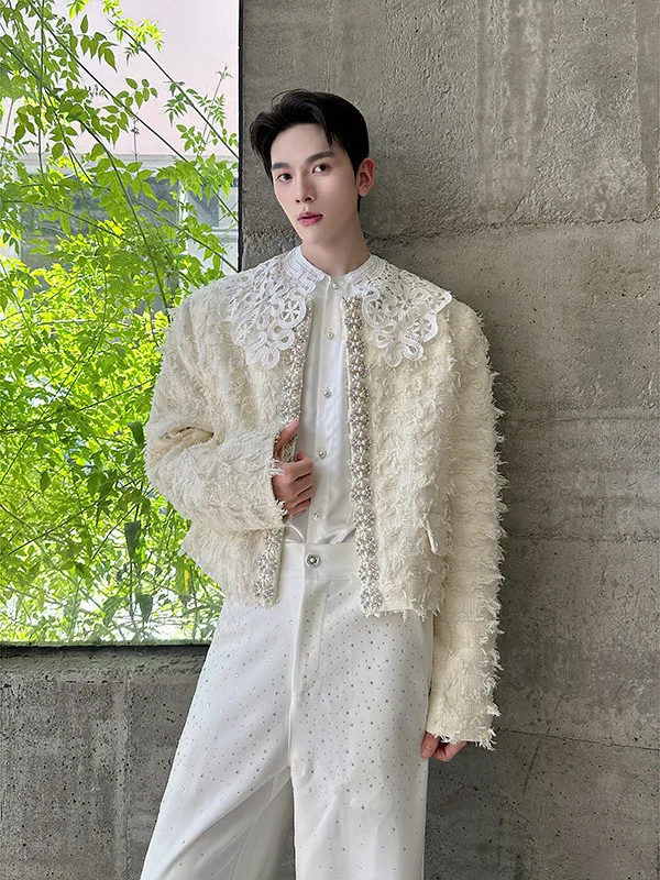 Vestes de costume pour hommes, Design perlé, à la mode, blazer ample et confortable, élégant, beau, manches longues, manteaux sur mesure, nouvelle collection automne 2025