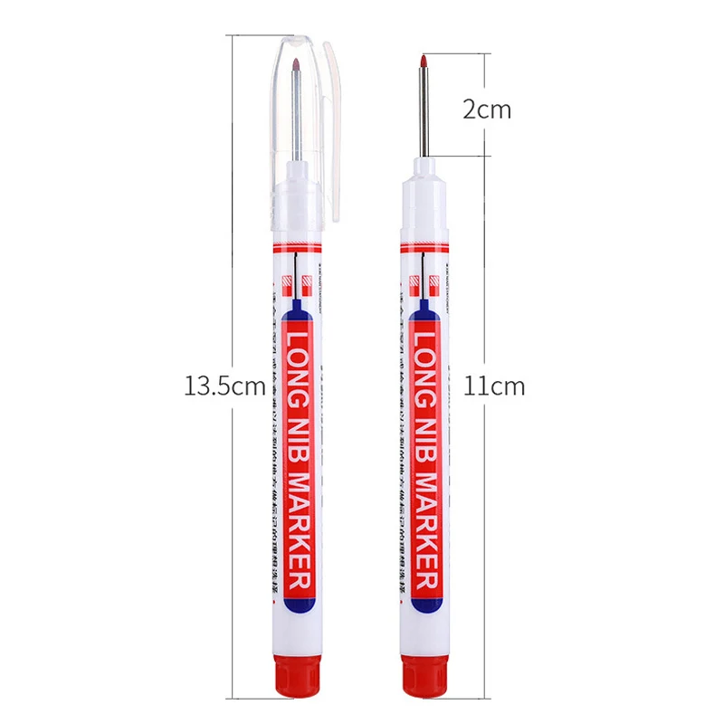 Marqueurs à longue tête d\'encre 20MM rouge/noir/bleu/blanc, stylos marqueurs à trous profonds polyvalents pour décoration de salle de bains sur bois