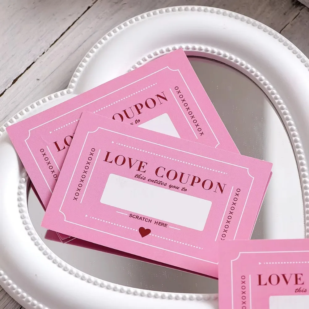 Scratch-Off Love Coupons, 10 Pieces, DIY Valentine\'s Day Love Coupons, Creative Birthday Gifts for Boyfriends