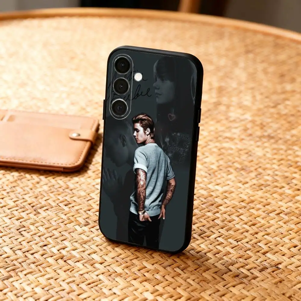J-Justin Singer Bieber Handyhülle für Samsung A73,72,71,A52,51,40,41,A22,A32,31,A13, weiche schwarze Hülle