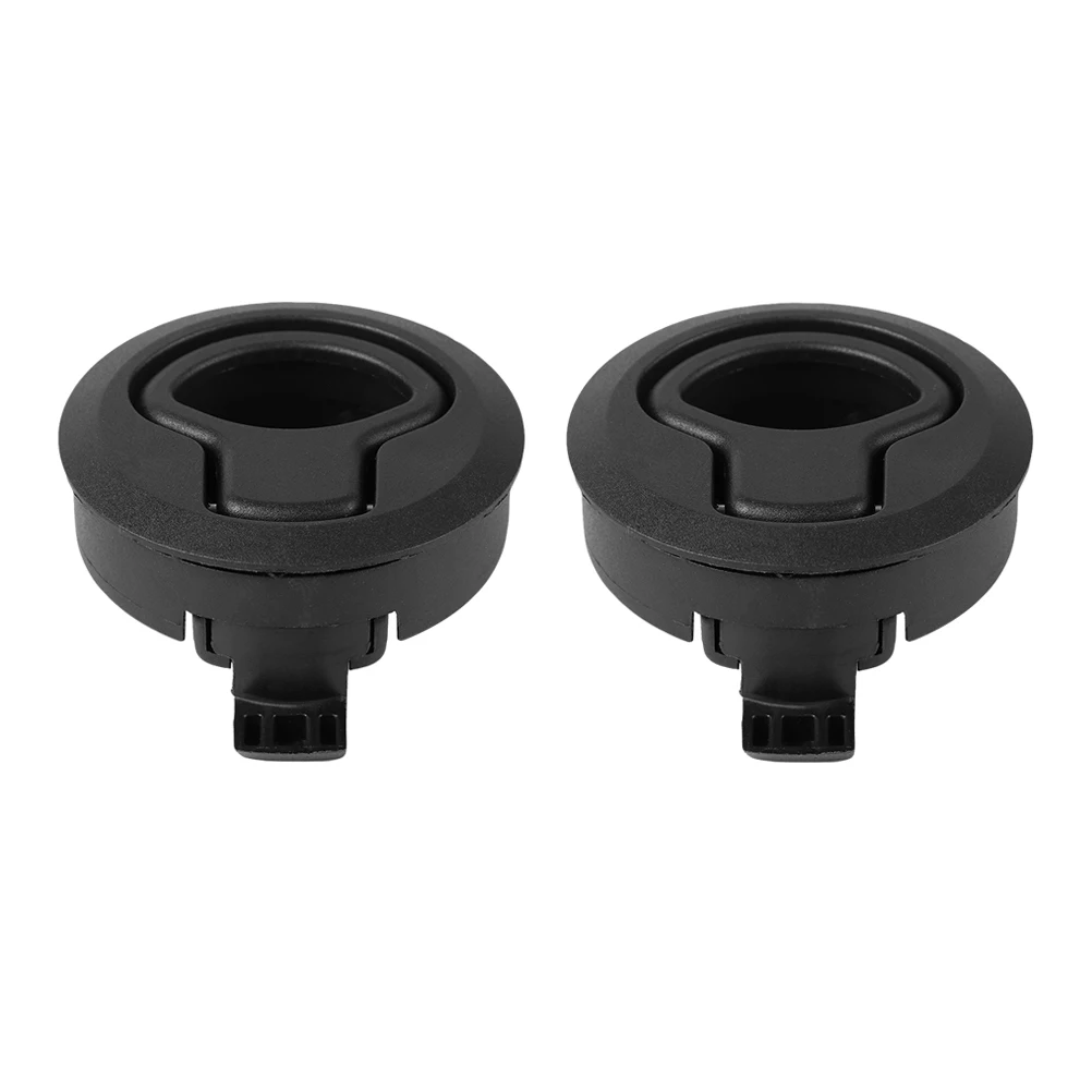

2 Pcs Push Type Pull Latch UV Stabilized Black Plastic Flush Boat RV Lock Hardware Fit 2 Inch Hole Concealed Design Durability