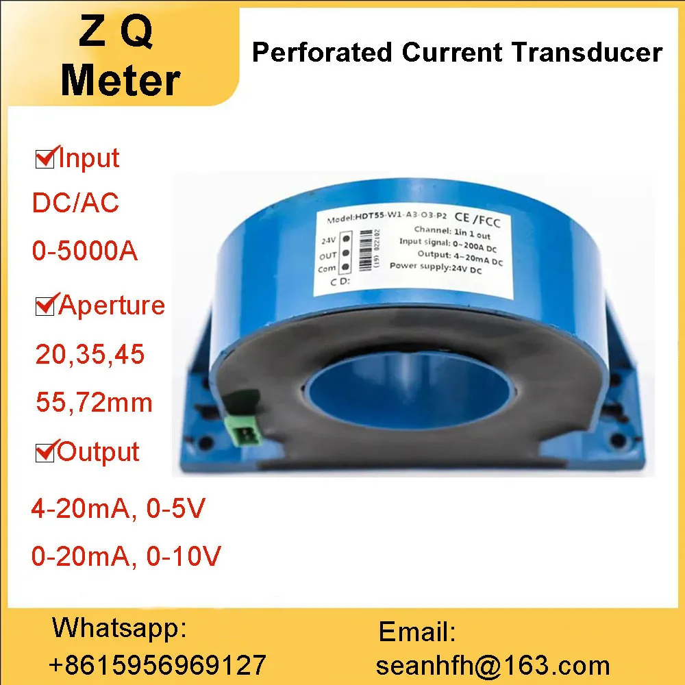 New design promotion Precision 4-20mA Output 10mA 0-5V Hall Type AC/DC Input Current Sensor Transmitter