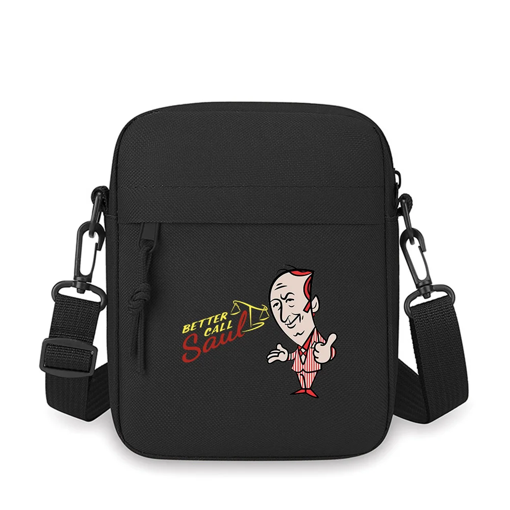 

Cartoon Saul Goodman scales smile suit Men Crossbody Bag Single Shoulder Women Cartoon Anime Film Printing Design Unisex