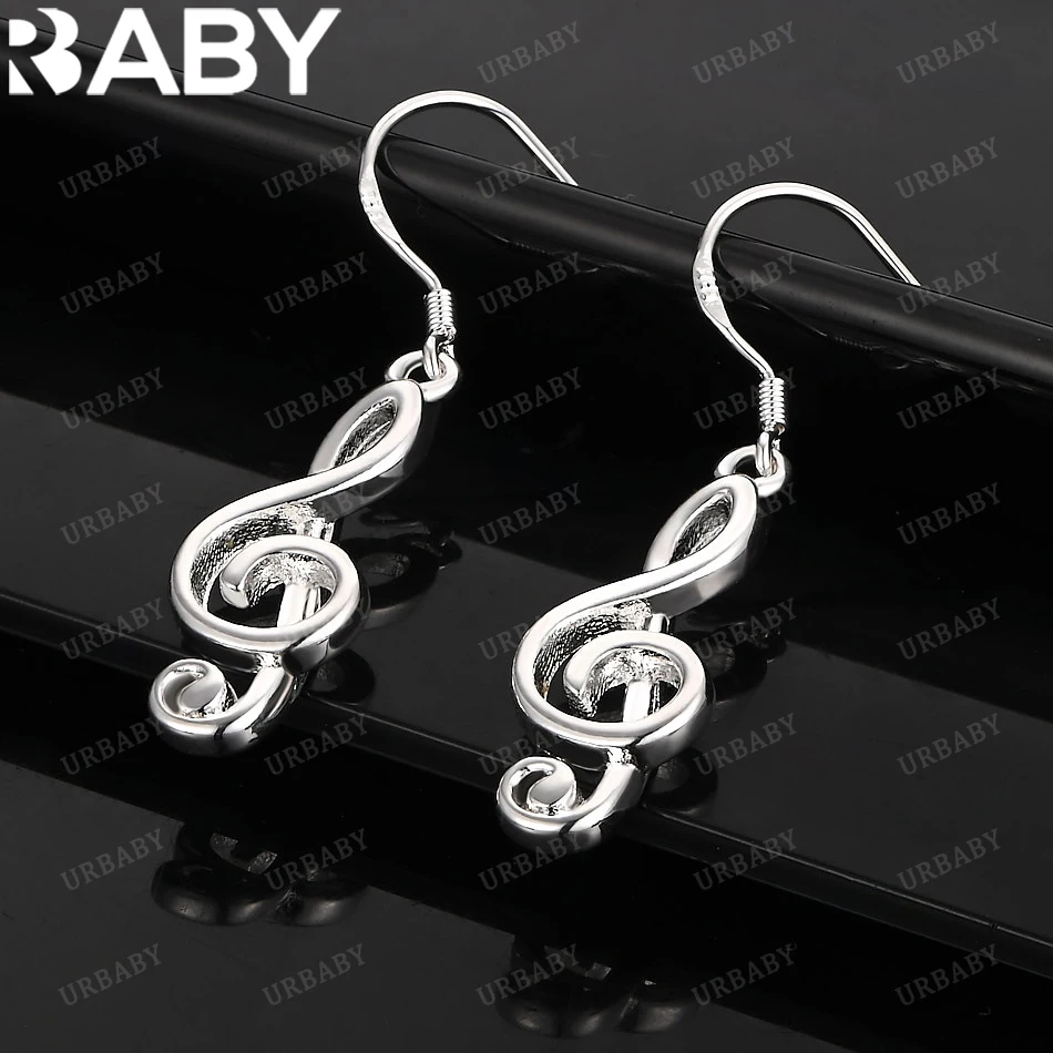 URBABY 925 Sterling Silver Earrings Note Drop Earrings For Women Jewelry Fashion Party and Daily Wear