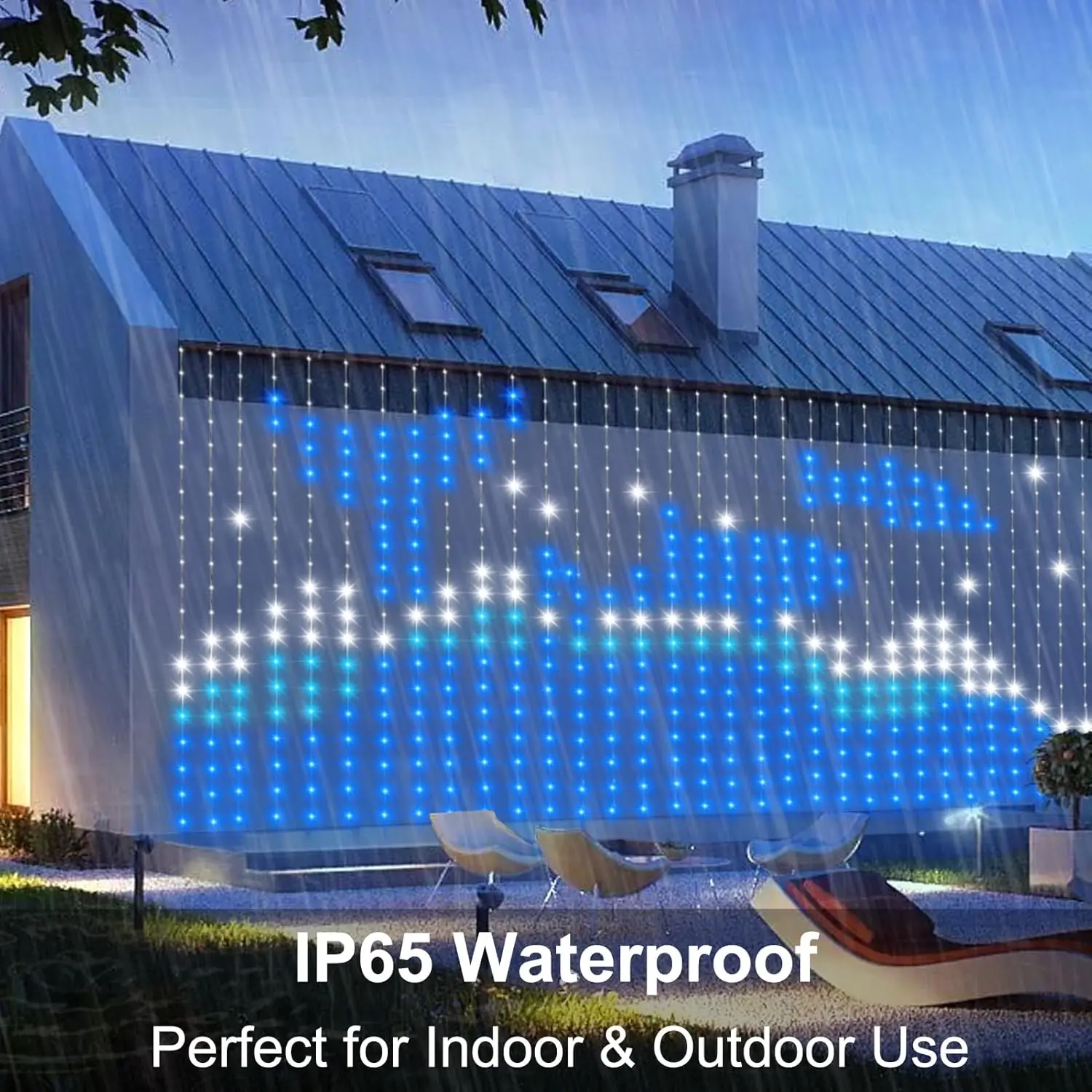 Rideau lumineux intelligent RGB 400LED, avec musique, commandes app et télécommande, lumières de fête LED pour mariage/saint valentin/anniversaire