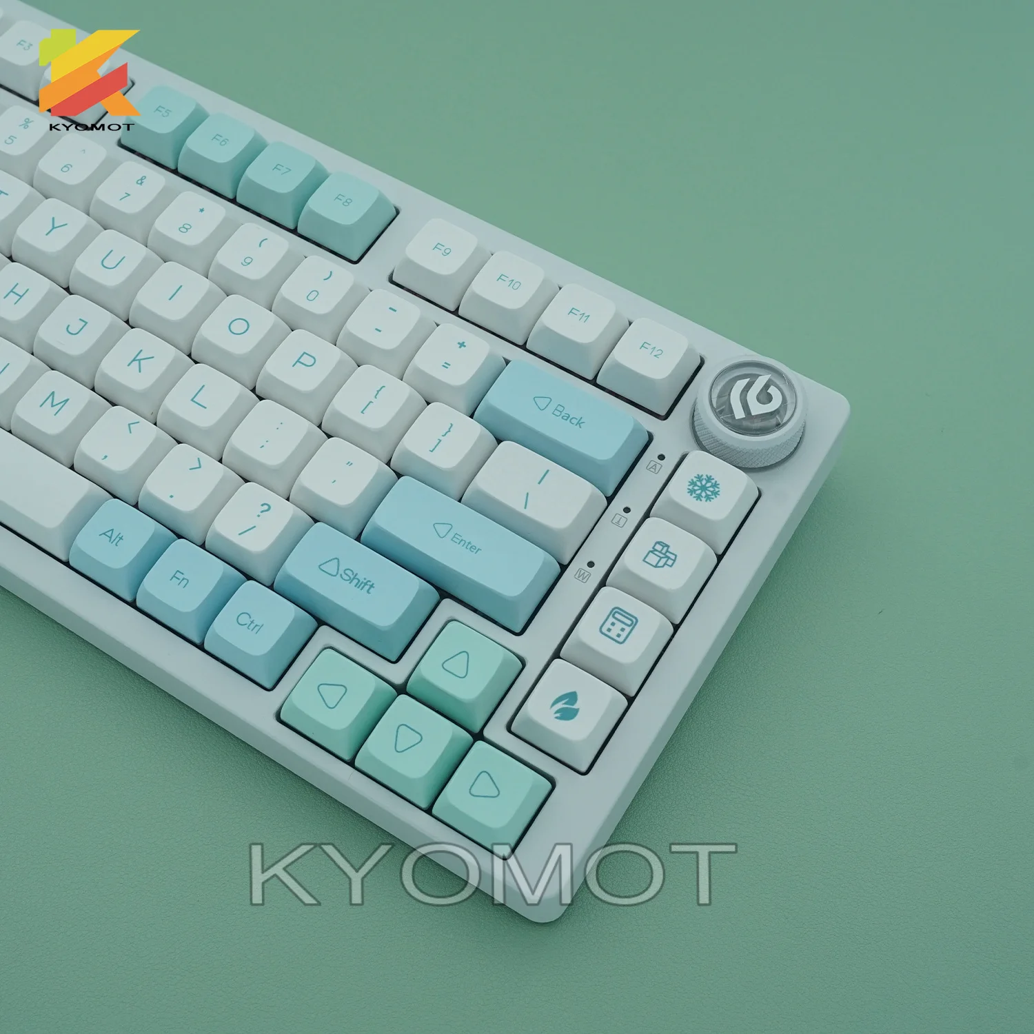 KYOMOT 132 Keys Ice Crystals Mint Keycap PBT Sub Dye XDA Profile Cyan Blue Keycaps for MX switch Shaft Mechanical Keyboard Caps - view 4