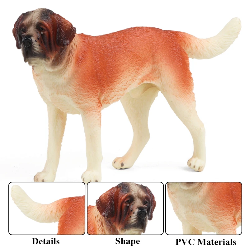 Oenux Hundetiere Modell Husky Deutscher Schäferhund Rottweiler Saint Bernard Actionfigur Welpenfiguren PVC Sammlung Spielzeug Kind Geschenk – Detail 10