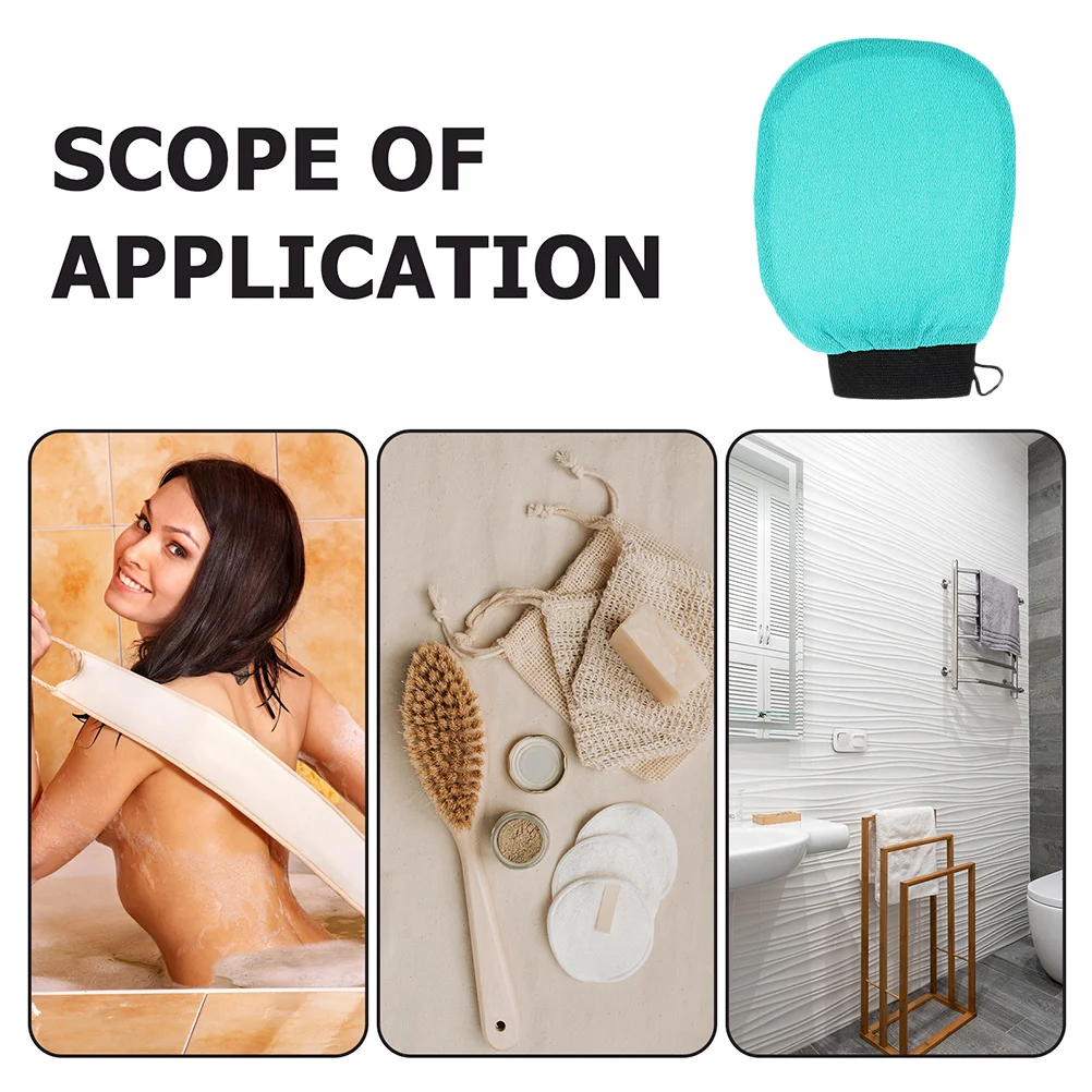 4 قطعة قفازات التقشير مادة رايون غير خدش منظف الجسم للاستحمام حمام التقشير قفاز مقشر الجسم قفاز #6