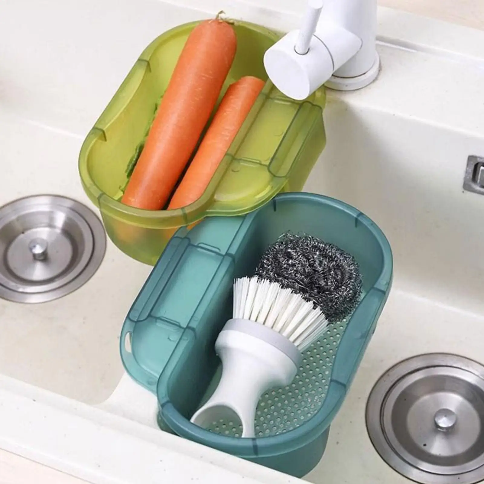 Faucet Hangable Sink Strainer No-Drilling Food Waste Catcher for Restaurant Rental Hotel Baking Shop Apartment Supplies