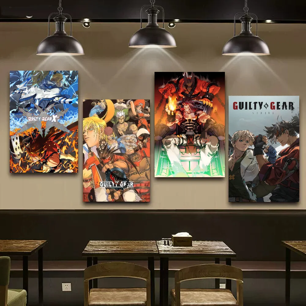 Guilty Gear Baiken Dizzy Anime Posters Sticky Whitepaper Sticker DIY Room Bar Cafe Kawaii Room Decor