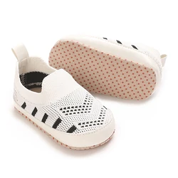 Toddler Canvas Sneakers Colorful Striped Slip-on Shoes Lightweight Breathable Soft Sole Casual Shoes for Summer Autumn