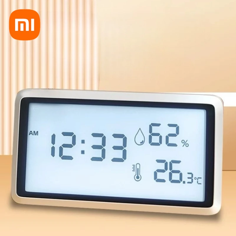 Xiaomi Deli Electronic Thermometer Hygrometer Weather Station High Precision with Clock Function Home Desktop LCD Thermometer