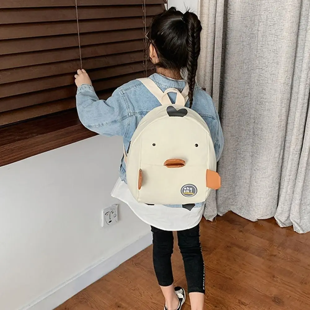 Mochila creativa de pato de dibujos animados para niños, bolso escolar ligero y bonito para niños, bolso de hombro de dibujos animados de nailon de gran capacidad, regalo