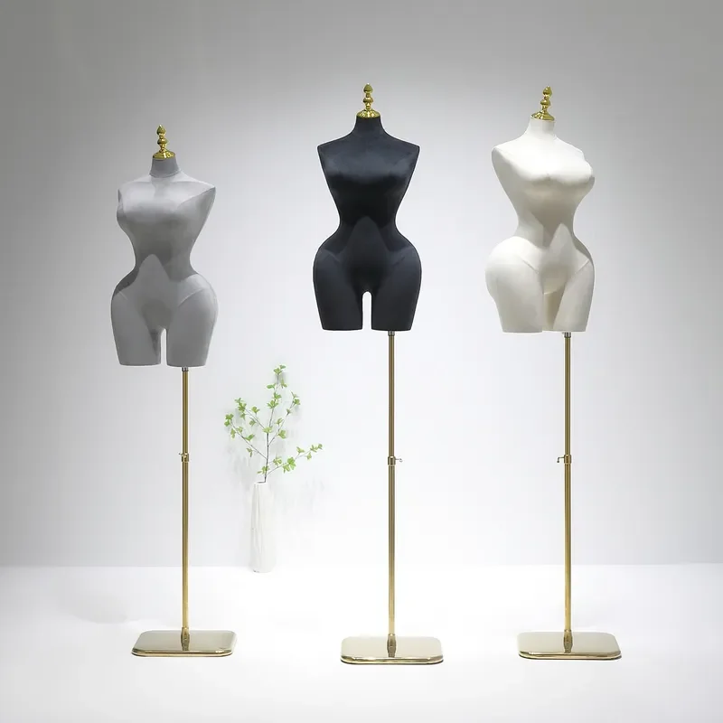 for Light Luxury Women Clothing Model Props Electroplated Crown Head Cover Suede Half Body Large Size Window Special Floor